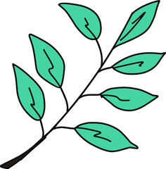 Cute single hand drawn herbal elements. Doodle vector illustration for wedding design, logo and greeting card.