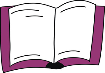 Single hand drawn book. Doodle vector illustration. Isolated. 
