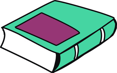 Single hand drawn book. Doodle vector illustration. Isolated. 