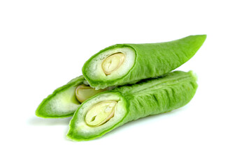 Long bean or cowpea isolated on white background