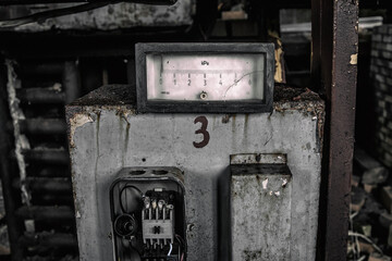 The interior of an old abandoned factory