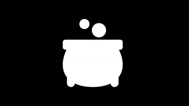 From the Glitch effect arises cauldron symbol. Then the TV turns off. Alpha channel Premultiplied - Matted with color black