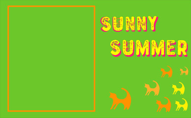 Ginger cat in the green garden