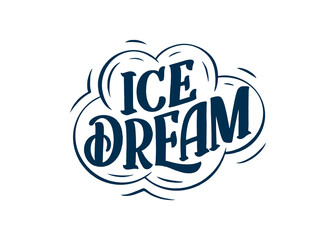 Hand drawn lettering composition about Ice Cream. Funny season slogan. Isolated calligraphy quote for summer fashion, beach party. Great design for banner, postcard, print or poster. Vector