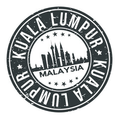 Kuala Lumpur Malaysia Asia Stamp Logo Icon Symbol Design Skyline City