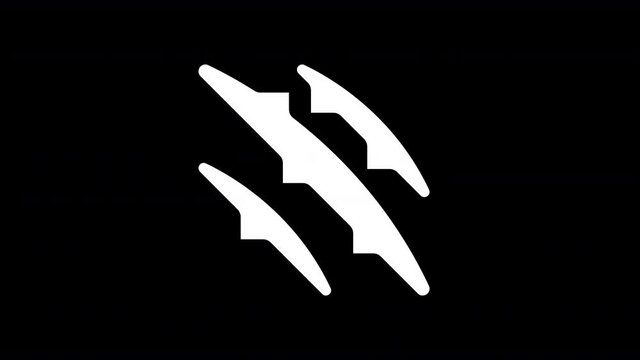 From the Glitch effect arises claw marks symbol. Then the TV turns off. Alpha channel Premultiplied - Matted with color black