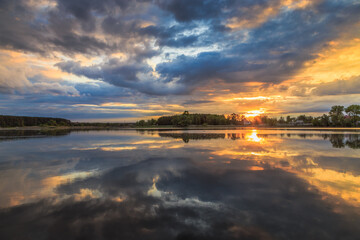 Sunset in Ukraine. Kiev region. 31. 05. 2020