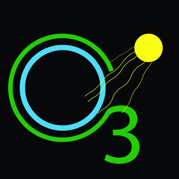 Ozone hole logo. Vector illustration.