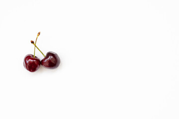 red cherry on a white background, isolated