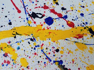 random paint splatter on a white surface