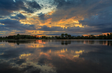 Sunset in Ukraine. Kiev region. 31. 05. 2020