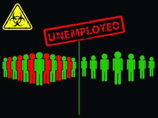 Unemployed.  crisis 2020 .  Vector illustration