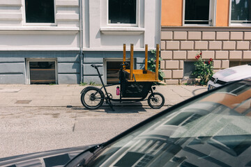 Cargobike in the streets with heavy load