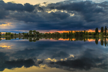 Sunset in Ukraine. Kiev region. 31. 05. 2020