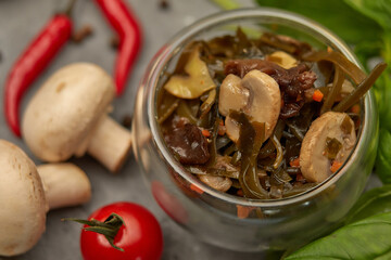 seaweed with vegetables on a plate