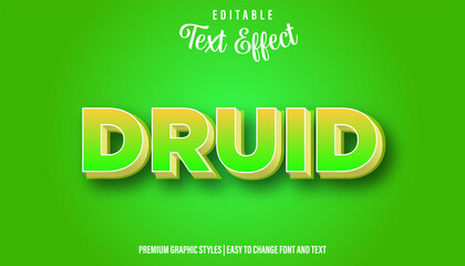 Fototapeta na wymiar Druid Editable Text Effect Font Style
