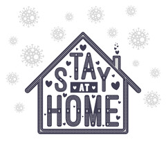 Fototapeta premium Stay at home, Covid-19 coronavirus quarantine campaign.
