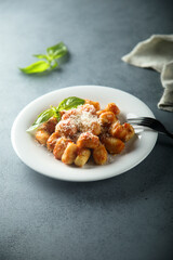 Potato gnocchi with tomato sauce