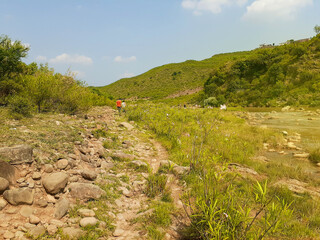 Krore,Islamabad is situated in north Pakistan. Its beautiful landscapes are one of the famous tourists' attraction. Background of natural beauty and green rye landmarks. Out of focus