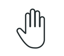 Hand icon. Outline hand vector design. 