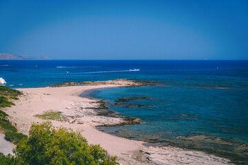 Amazing landscapes on the coast of Aegean Sea. island Rhodes, Greece