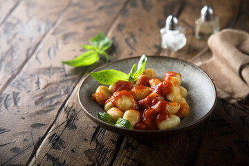 Potato gnocchi with tomato sauce