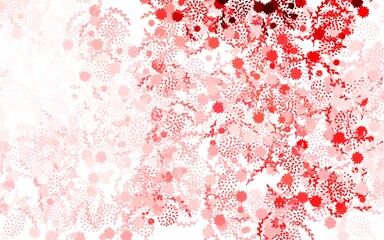 Light Pink, Red vector doodle background with flowers