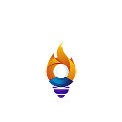 Lamp and fire logo design colorful