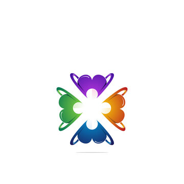 Heart and people logo design colorful © arif purnomo