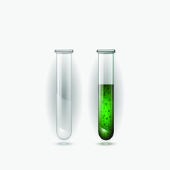 test tube with green liquid