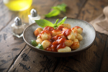 Potato gnocchi with tomato sauce
