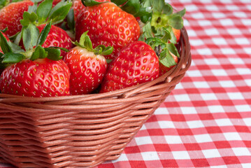 Arrangement with beautiful strawberries and accessories