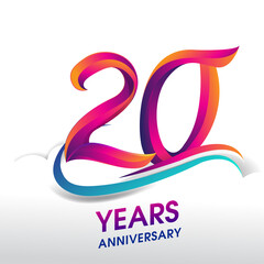 Obraz premium 20th Years Anniversary celebration logo, birthday vector design.