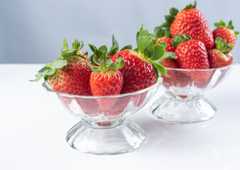 Arrangement with beautiful strawberries and accessories