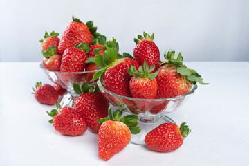 Arrangement with beautiful strawberries and accessories