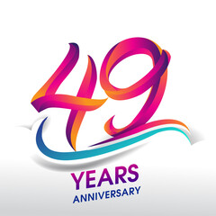 49th Years Anniversary celebration logo, birthday vector design.