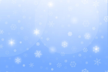White snowflies on a blue background. Vector illustration