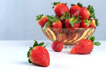 Arrangement with beautiful strawberries and accessories