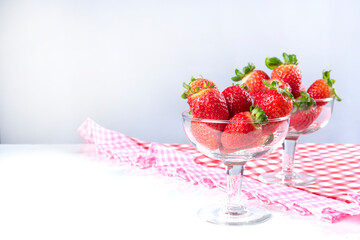 Arrangement with beautiful strawberries and accessories