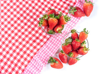 Arrangement with beautiful strawberries and accessories