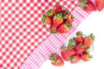 Arrangement with beautiful strawberries and accessories