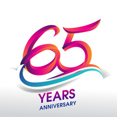 65th Years Anniversary celebration logo, birthday vector design.