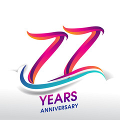 77th Years Anniversary celebration logo, birthday vector design.