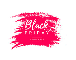 Black Friday Sale sticker. Hand drawn red brushstroke shopping tag. Vector illustration design template for flyer, banner, poster, shopping, discount, web, promotion, ads
