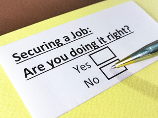 One person is answering question about securing a job.