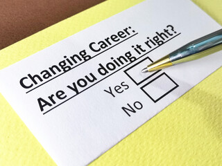 Obraz premium One person is answering question about changing career.