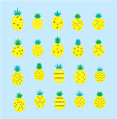 pineapple vector illustration. fresh pineapple isolated. pineapple graphic cartoon.