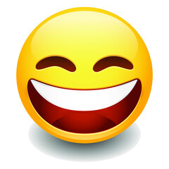 Grinning Expression Emoji Smiley Face Vector Design Art