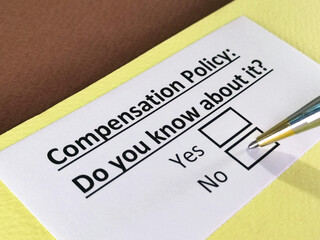 Obraz premium One person is answering question about compensation policy.