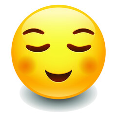 Relieved Expression Emoji Smiley Face Vector Design Art